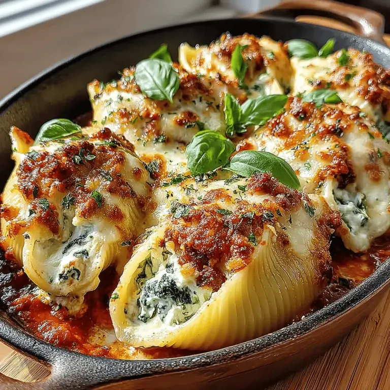 A key component in making your Cheesy Spinach Delight Stuffed Shells truly irresistible is the cheese topping. To create that golden, bubbly crust that everyone loves, follow these steps: