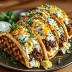 Mini Pumpkin Waffle Breakfast Tacos