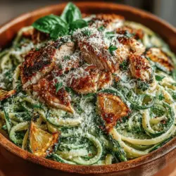 Lush Creamy Zucchini Pasta with Chicken