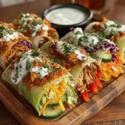 Buffalo Bliss Rice Paper Wraps are a tantalizing dish that beautifully marries the fiery flavors of spicy buffalo chicken with the crisp freshness of garden vegetables. This fusion creates an exciting culinary experience, making these wraps a go-to choice for those seeking a dish that is both satisfying and health-conscious. Whether served as an appetizer at a party, a quick lunch option, or a light dinner, these wraps can adapt seamlessly to any occasion. Their vibrant colors and bold flavors are sure to impress guests while also pleasing the palate of anyone who enjoys a good spicy kick.