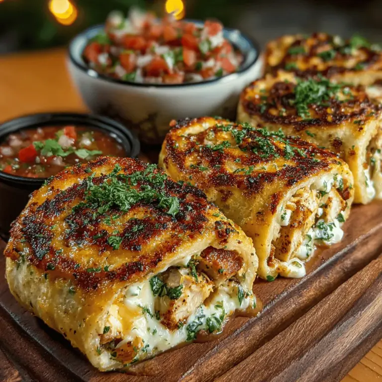 If you're on the lookout for a new appetizer or snack that packs a punch, look no further than Spicy Green Chili Chicken Pinwheels. This dish is a delightful combination of tender chicken, creamy cheeses, and zesty green chilies, all wrapped in a soft tortilla. It's a recipe that promises to be a hit at gatherings, parties, or even as a quick, satisfying snack at home. The appeal of these pinwheels lies not only in their vibrant flavors but also in their convenience and versatility; they can be made ahead of time and served cold or at room temperature, making them a perfect addition to any occasion.