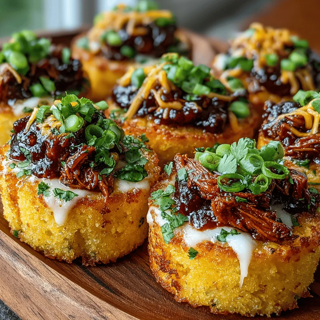 Mini BBQ Chicken Polenta Bites are a delightful fusion of flavors and textures that serve as an ideal appetizer or snack option. These bite-sized treats combine the creamy texture of polenta with the savory goodness of BBQ chicken, all topped with melted cheddar cheese and fresh garnishes. Perfect for a game day gathering, a casual dinner party, or a family meal, these polenta bites are sure to impress your guests with their unique combination of flavors and appealing presentation. In this article, we'll delve into the preparation process, explore the key ingredients, and uncover the culinary magic behind these delicious bites.