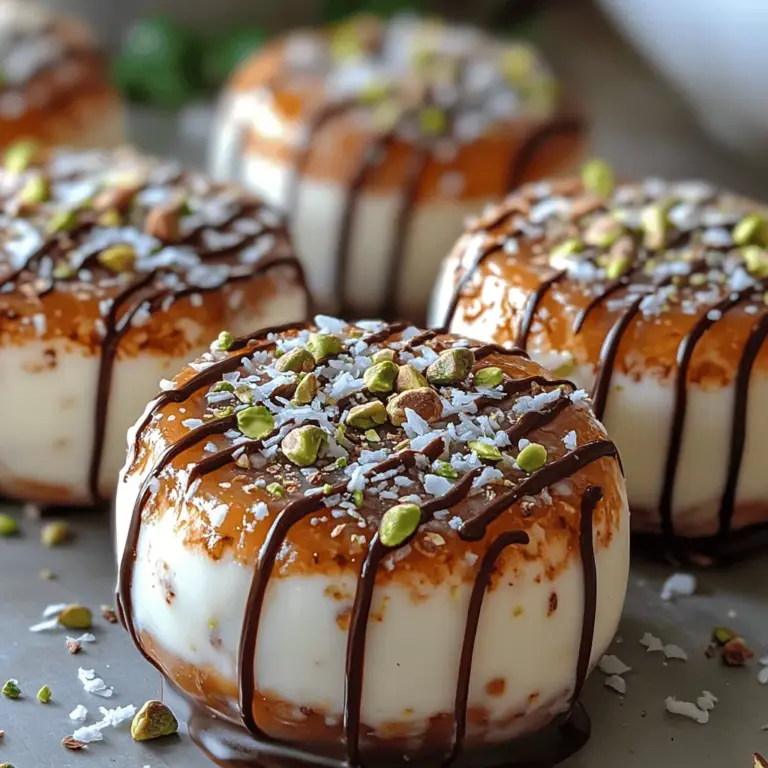 Pistachio Date Delight Coins are a delightful fusion of flavor and nutrition, offering a delectable snack that is as satisfying as it is healthy. These frozen treats are crafted from a harmonious blend of rich pistachios, naturally sweet Medjool dates, and creamy yogurt, making them an ideal option for various occasions. Whether you’re looking for a quick mid-afternoon energy boost, a refreshing dessert for a summer gathering, or a unique addition to your next dinner party, these coins are versatile enough to suit any setting.