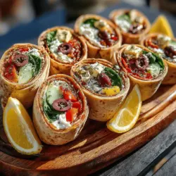 Mini Mediterranean Hummus Wraps are a delightful culinary creation that combines vibrant flavors, textures, and essential nutrients. This recipe is perfect for those who are looking for a quick yet satisfying meal option that doesn’t compromise on taste or health. These wraps are filled with a colorful assortment of fresh vegetables, creamy hummus, and the tangy essence of feta cheese, making them a versatile choice for a variety of dietary preferences.