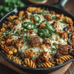 Cheddar Chili Chicken Pasta Skillet Recipe