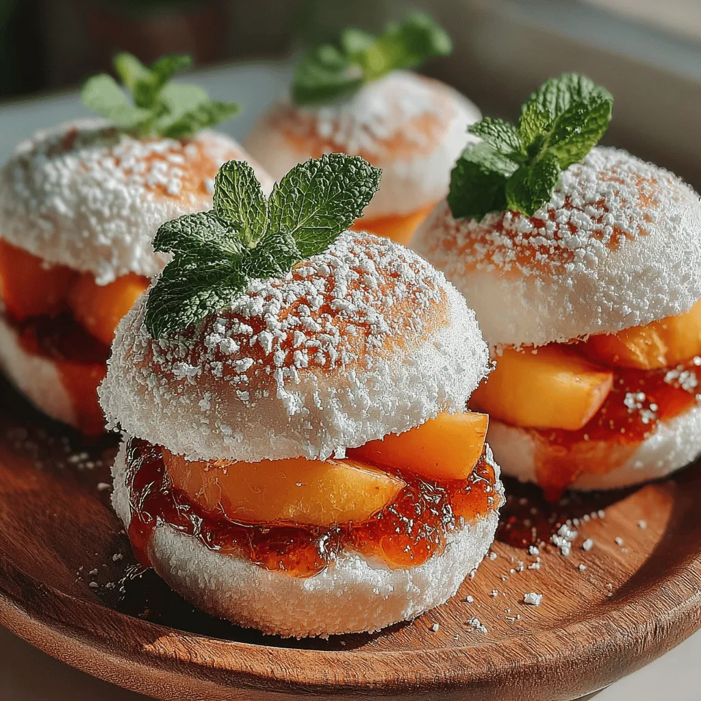 In the world of innovative desserts, mochi sandwiches stand out as a delightful fusion of flavors and textures. Combining the chewy goodness of mochi with the sweet and fruity essence of peach jam, this recipe captures the essence of summer in every bite. Perfect for picnics, gatherings, or simply as a sweet treat at home, mochi sandwiches offer a unique twist to traditional desserts. Their chewy exterior envelops a luscious filling, making them not just a treat for the palate but also a feast for the eyes.